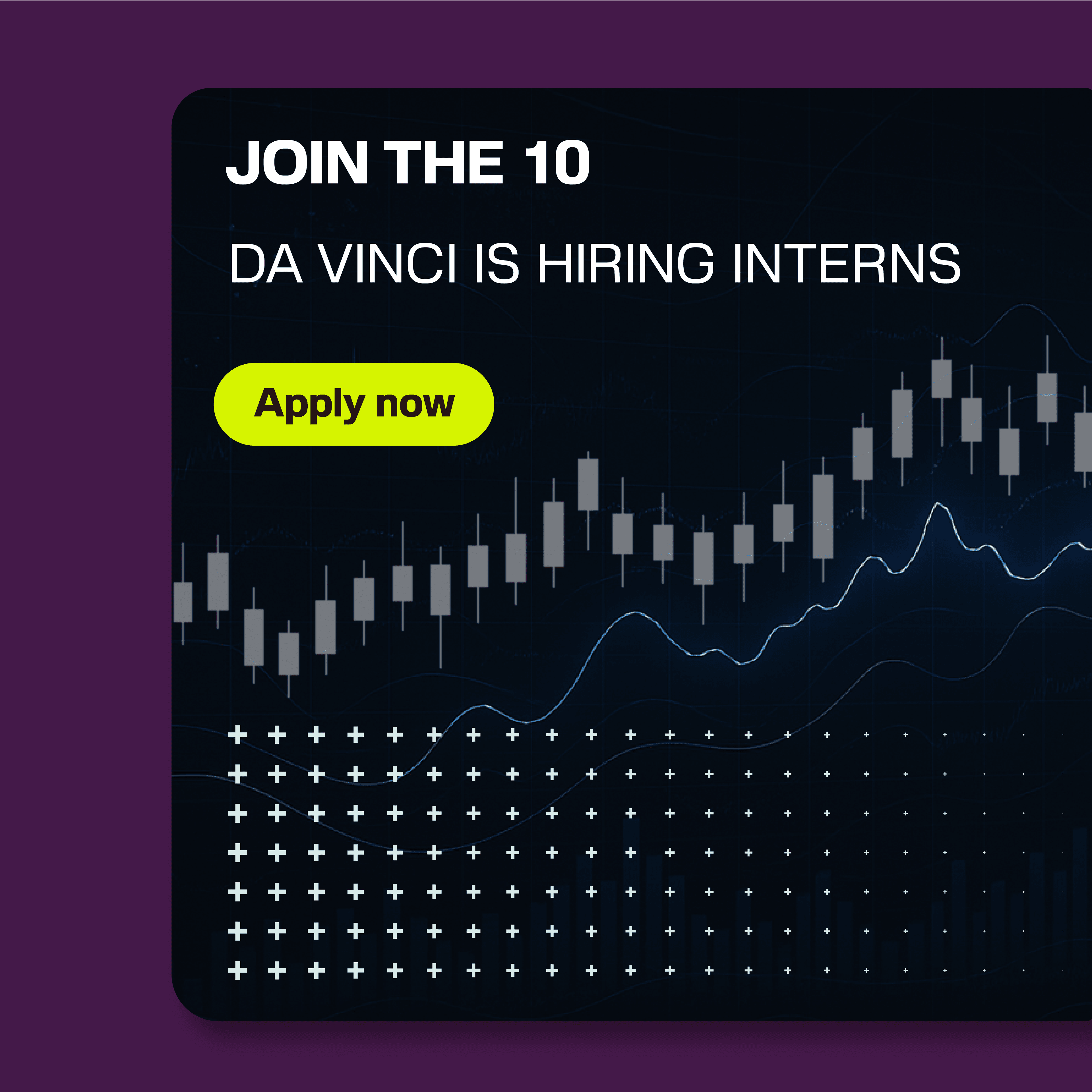 Da Vinci Trading internship campagne advertentie