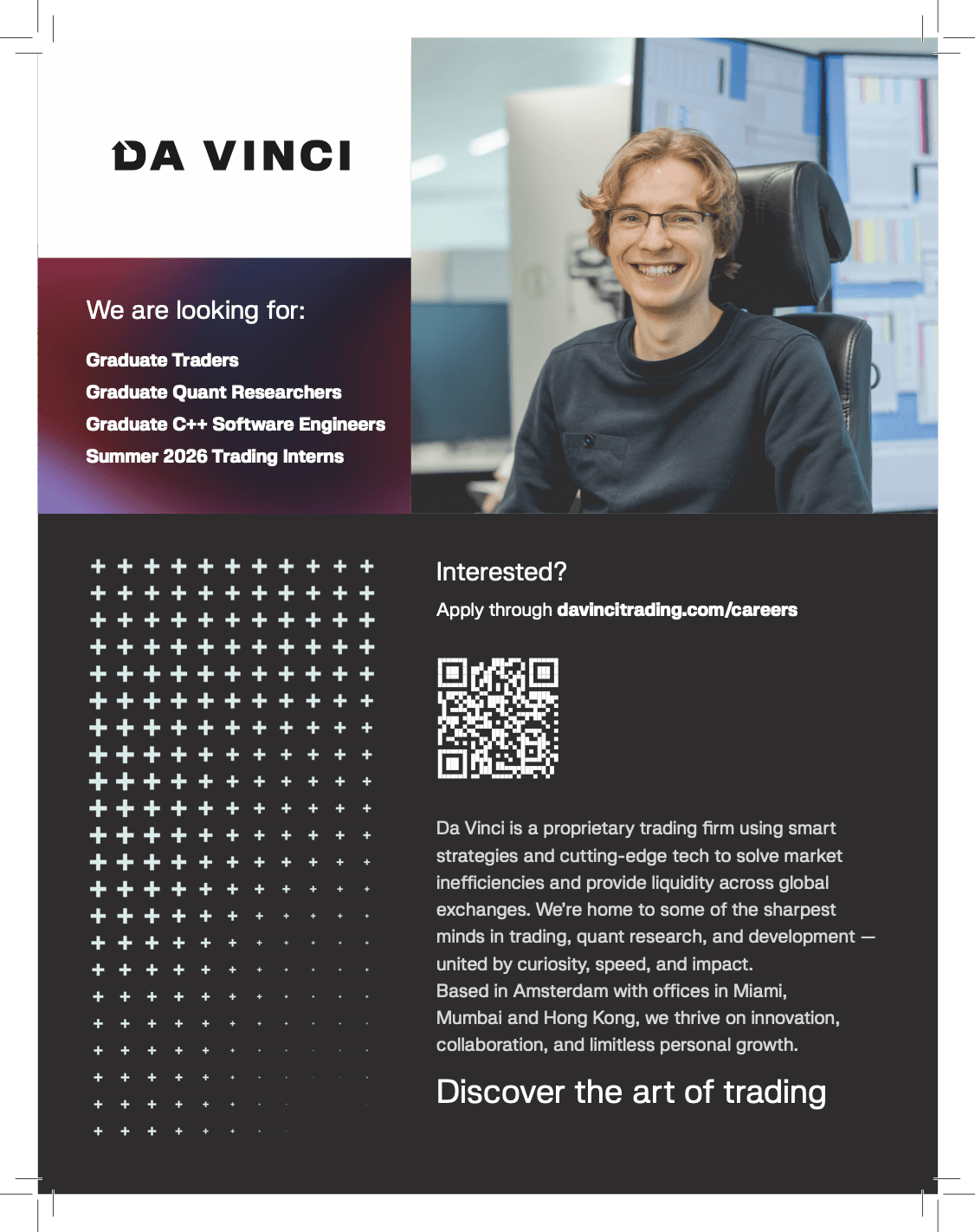 Da Vinci Trading print advertentie voor vakblad