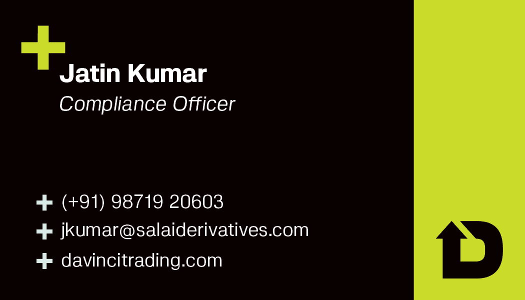 Visitekaartje ontwerp Da Vinci Trading